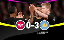 Arsenal 0-3 Man City: Màn trình diễn siêu hạng của De Bruyne