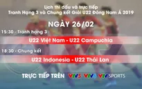 Lịch thi đấu và TRỰC TIẾP tranh hạng Ba, chung kết U22 Đông Nam Á 2019: U22 Việt Nam - U22 Campuchia, U22 Indonesia - U22 Thái Lan