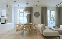 Mẫu phòng khách liền kề nhà bếp tiện dụng