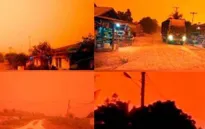 Bầu trời Indonesia chuyển đỏ do khói cháy rừng