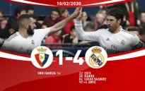 Thắng đậm Osasuna, Real Madrid vững vàng ngôi đầu BXH