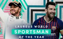 Lionel Messi cùng Lewis Hamilton được trao giải thưởng VĐV thể thao của năm