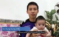 Hùng Dũng và con trai xuất hiện trong chiến dịch #BreakTheChain của AFC