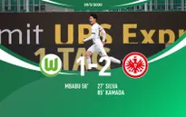 Wolfsburg 1-2 Frankfurt: Tiền vệ Nhật Bản sắm vai người hùng