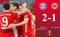 Bayern Munich 2-1 Frankfurt: Lewandowski lập công, "Hùm xám" vào chung kết Cúp Quốc gia Đức