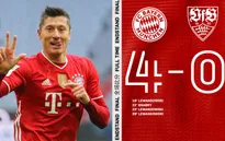 Bayern Munich 4-0 Stuttgart: Lewandowski lập hat-trick, Bayern thắng đậm trong thế thiếu người