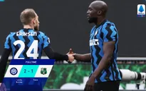 Inter Milan 2-1 Sassuolo: Lukaku lập công, Inter giữ vững ngôi đầu