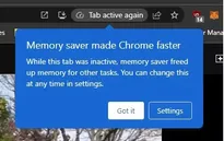 Trình duyệt Chrome có thêm tính năng tiết kiệm pin và bộ nhớ