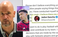 HLV Ten Hag và Sancho khẩu chiến sau trận thua trước Arsenal