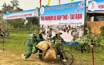 Sôi nổi thi đấu đẩy xe đạp thồ, tải đạn trong dịp lễ hội Hoa Ban năm 2024
