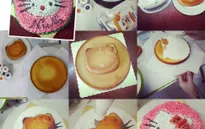 Cùng bé làm bánh gato Hello Kitty