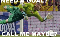 Ảnh biếm họa về sai lầm đáng trách của Victor Valdes