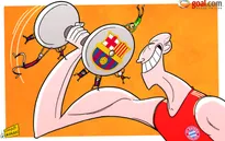 Biếm họa: Robben một tay chấp cả Barca