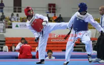 SEA Games 27: Cú đá "vàng" của VĐV taekwondo Phạm Thị Thu Hiền