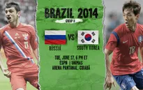 World Cup 2014, bảng H, Nga - Hàn Quốc: Khi chiến thắng là mệnh lệnh (5h00, 18/6, VTV6)