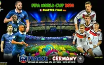 Lịch PHÁT SÓNG World Cup 2014 đêm 4/7 và rạng sáng 5/7: Đại chiến Pháp - Đức, Brazil - Colombia