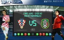 World Cup bảng A: Tâm điểm đại chiến Mexico - Croatia (03h00, 24/6, VTV3)