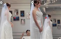 Góc sao phim VTV: Đình Tú khoe Ngọc Huyền thử váy cưới, Hồng Diễm thả dáng bên biển