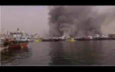 Cháy lớn trên các tàu buôn tại Dubai