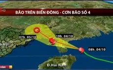 Bão số 4 đang ở trong giai đoạn mạnh nhất