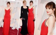 Chia tay bạn trai, sao phim "50 sắc thái" đến Oscar 2015 với mẹ