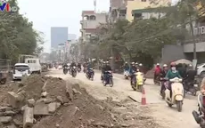 Hà Nội: Thi công đường Thanh Nhàn trì trệ