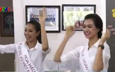 Hoa hậu Phạm Thị Hương rạng rỡ đi từ thiện sau đăng quang