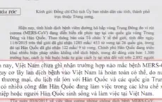 Bộ Y tế ra công văn hỏa tốc phòng chống MERS
