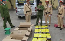 Cảnh sát giao thông Quảng Bình bắt gần 1,5 tạ pháo lậu