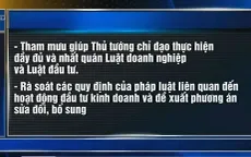 Chính phủ lập tổ công tác về Luật Doanh nghiệp, Luật Đầu tư