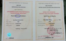 Bằng tốt nghiệp trung cấp nghề in sai chính tả