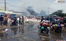 TP. HCM: Cháy lớn tại chợ đầu mối nông sản Thủ Đức