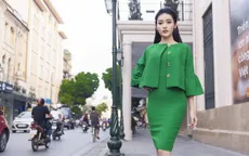 Á hậu Huyền My hóa quý cô thanh lịch trên phố Tràng Tiền