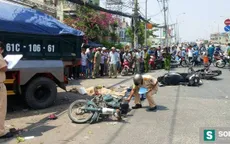 Xe ben lao dốc đâm hàng loạt xe máy tại TP.HCM
