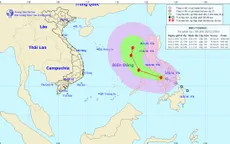Bão Tokage gần Biển Đông, sức gió mạnh cấp 8