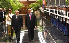 Chủ tịch nước Trần Đại Quang hội đàm Chủ tịch Cuba Raul Castro