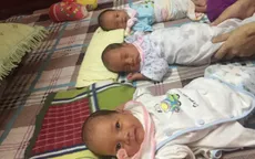 Vẻ đáng yêu của 3 bé trai chào đời còn nguyên trong bọc ối