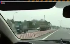 Xe tải ngang nhiên đi ngược chiều trên đường Quốc lộ