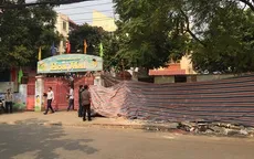 Hiện trường vụ sập tường trường mầm non ở Hà Nội khiến 2 người thương vong