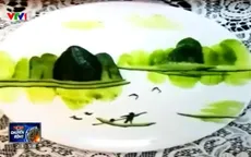 Vẽ tranh phong cảnh với... dưa chuột cắt lát