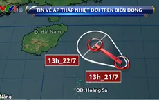 Vùng áp thấp trên Biển Đông mạnh lên thành áp thấp nhiệt đới