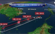 Bão số 15 cách quần đảo Trường Sa khoảng 180km, giật cấp 10