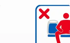 Biển báo về tư thế ngồi trên phương tiện công cộng