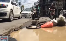 “Hố tử thần” giữa quận 3 (TP.HCM) được chắn bằng túi rác