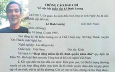 Nghệ An: Bắt khẩn cấp đối tượng Lê Đình Lượng vì tội chống phá Nhà nước