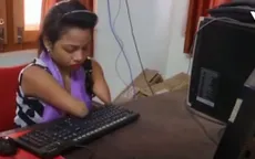 Cô gái không có tay chân trở thành chuyên viên điều hành máy tính