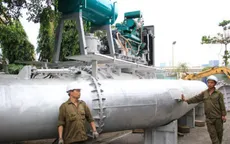Nước sông kết hợp mưa to, siêu máy bơm vận hành không xuể