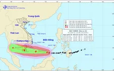 Bão Tembin di chuyển theo hướng Tây Tây Bắc và có khả năng mạnh thêm