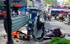Thêm một vụ xe ba gác chở tôn gây thương tích cho người đi đường