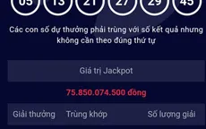 Trúng xổ số Vietlott hơn 75 tỷ đồng ngày đầu năm mới